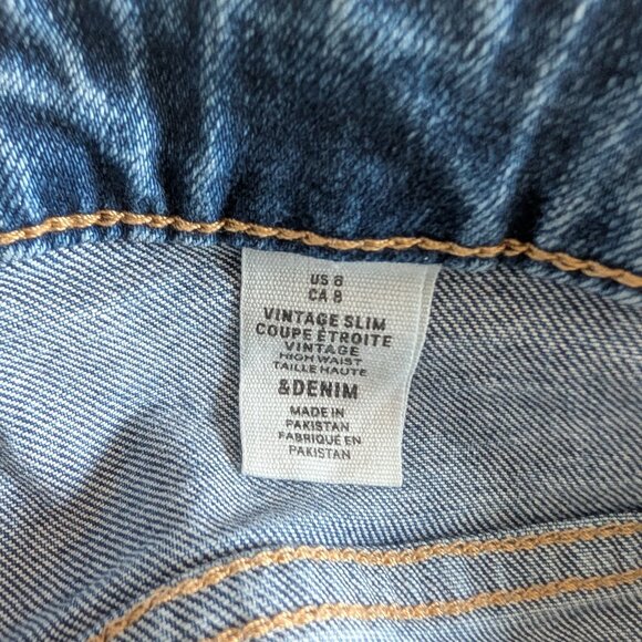 H&M & Denim Vintage Slim High Waist Jeans Medium Blue Wash Size 8 Casual - Picture 9 of 10